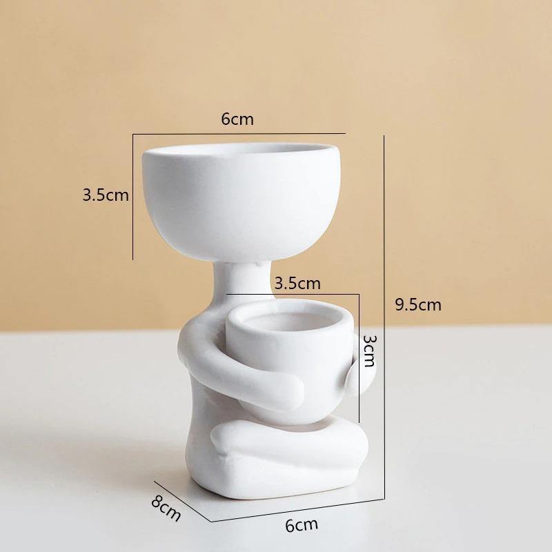 Petite Person Clay Succulent Planter